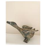 CAST IRON GREEN PATINA GOOSE 7 INCH DIAMETER