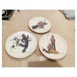 3 GORHAM NORMAN ROCKWELL PLATES 1974 LIMITED