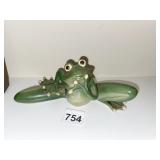 PORCELAIN LEAPING FROG 8" L