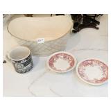 DEVONSHIRE JOHNSON BROS. SAUCERS, MUG AND OVAL