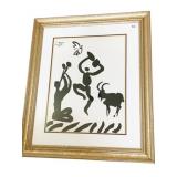 PICASO 12-11-59 - FRAMED AND UNDER GLASS 31" X