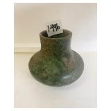 4" COPPER VERDE FINISH VASE