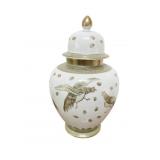 ANDREA 9.5" H GINGER JAR W/ FLYING BIRD