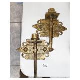 IRON 9.5" H WALL MOUNT TORCH DESIGN CANDLE