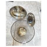 SILVER PLATE SERVING BASKET, STAINLESS COWARD