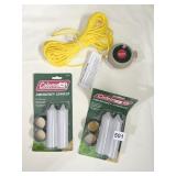 COLEMAN EMERGENCY CANDLES, ROPE