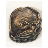 VINTAGE ART NOUVEAU NUDE WOMAN TRINKET TRAY 6"