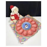 SWEETE SHOP CHRISTMAS PLATE, STUFFED BEAR DAMAGED