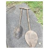 2 PADDLES HAND CRAFTED 50" L X 11 & 14" PADDLES