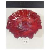 IMPERIAL SLAG GLASS BOWL, ROSE DESIGN