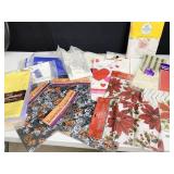 MANY PLASTIC TABLECLOTHS, 1 VINYL