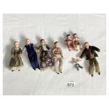 DOLL FAMILY INCLUDING PARENTS, GRANDS, CHILDREN