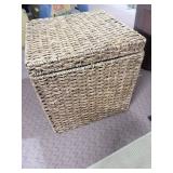 STRAW BASKET OTTOMAN 18" H X 18" SQUARE