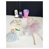 WALL BALLERINA, TIN BASKETS, ETC.