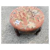 NEEDLE POINT FOOT STOOL