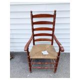 RUSH SEAT ANTIQUE ARMCHAIR