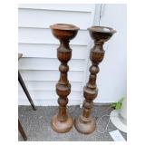 37" H SOLID WOOD CANDLE STANDS