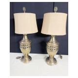 BRASS LAMPS 36" H TO FINIAL