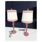 WOODEN LAMPS, 26" H, TIMES 2