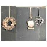 STAIN GLASS HEART, PUMPKIN WREATH, LIGHTED HEART