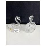 BOHEMIAN CRYSTAL SWANS