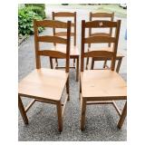 4 LADDER BACK CHAIRS AND TABLE NEEDS PUT TOGETHER