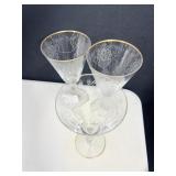 3 GOLD RIMMED WINE GLASSES