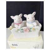 BUTTERFLY MEADOW PIG SALT & PEPPER SHAKERS NIB