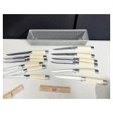 CARVED HALL CUTLERY SET OF 10 KNIVES