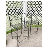 2 IRON OUTDOOR CHAIRS 25" H SEATS