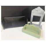 WOODEN WALL SHELF, ETC.