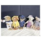 BRASS BUTTON BEARS SET OF 5