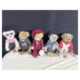 BRASS BUTTON BEARS SET OF 5