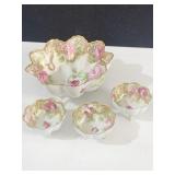 NIPPON FOOTED BOWLS 4" H X 8"