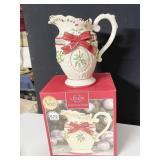 LENOX HOLIDAY PITCHER 9" NIB
