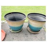 GARDENING PLANTERS PLASTIC 18" H X 20" W STRIPED