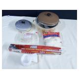 VINTAGE SAUCE POT, FOIL, LIDS, KITCHEN