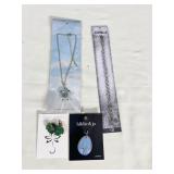 GRAPE EARRINGS, TURTLE NECKLACE, BLUE & WHITE