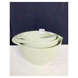 3 GREEN MIXING BATTER BOWLS
