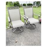2 SWIVEL BASE ALUMINUM PATIO CHAIRS VERY NICE