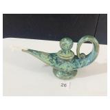 BILL & VIVE POTTERY ALADDIN OIL LAMP