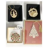 BRASS PITTSBURGH ORNAMENTS, CHRISTMAS PIN, LENOX