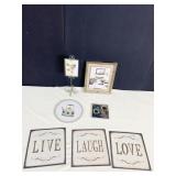 SANTA DISH, SNOWMEN SALT/PEPPERS, GLASS DISH,