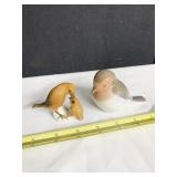 B & G BIRD AND J R PORCELAIN BIRD FEEDING HER