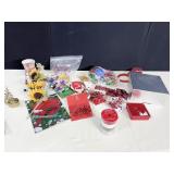 GIFT BOXES, CANDLE, RIBBON, ARTIFICIAL FLOWERS,