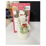 LENOX  DECKING THE HALLS SNOWMAN FIGURINE 7" NIB