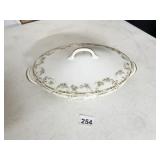 LIMOGES FRANCE 2 HANDLED SERVING BOWL WITH LID