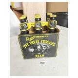 THREE STOOGES 6 PACK BEER BOTTLES EMPTY WITH