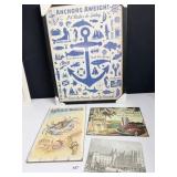 ANCHORS AWEIGH PICTURE GLASS CRACKED, BEACH