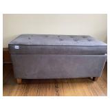 GRAY STORAGE OTTOMAN 19"H X 38"L X 19"W